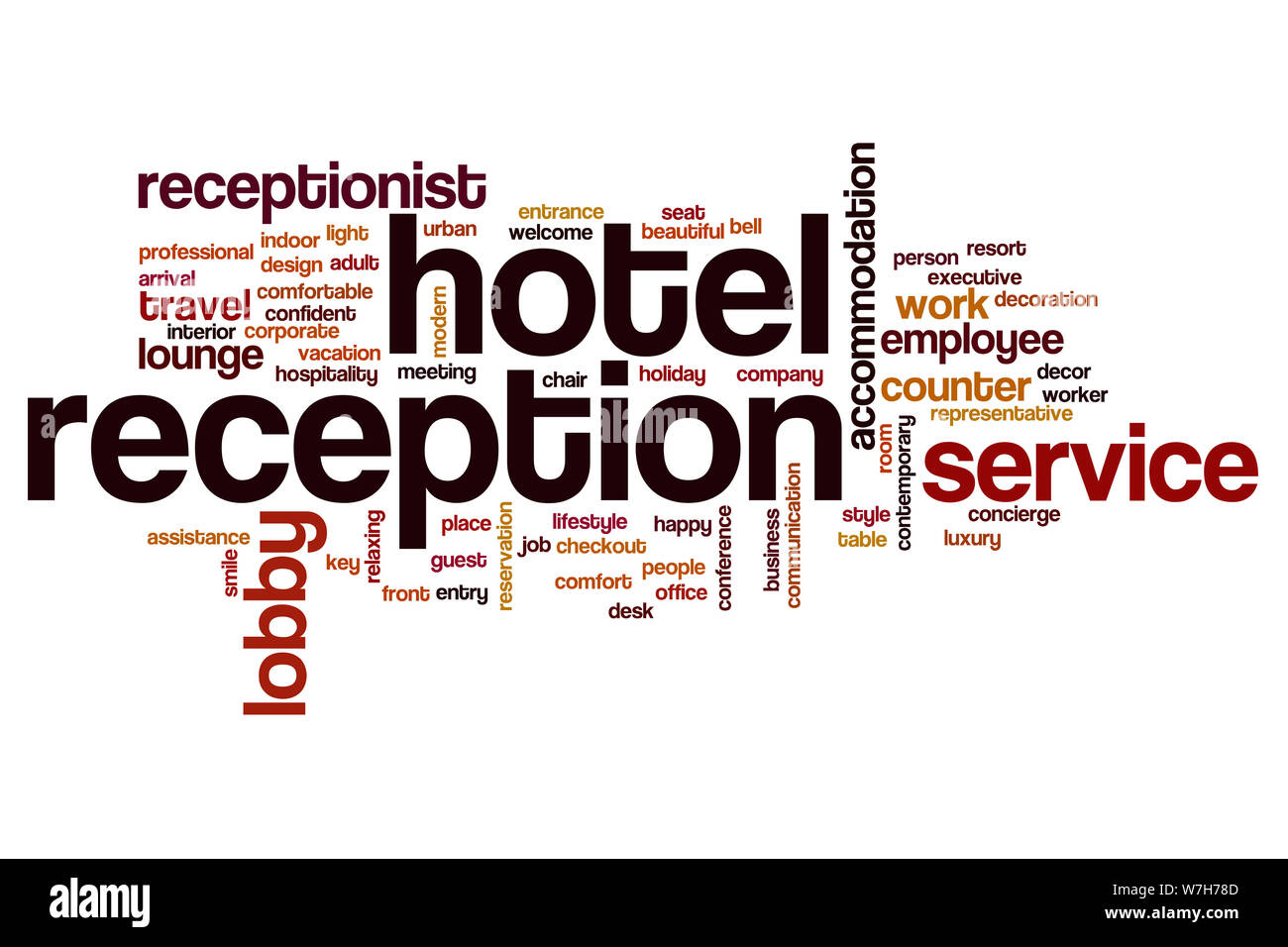 Hotel reception word cloud concept Stock Photo Alamy