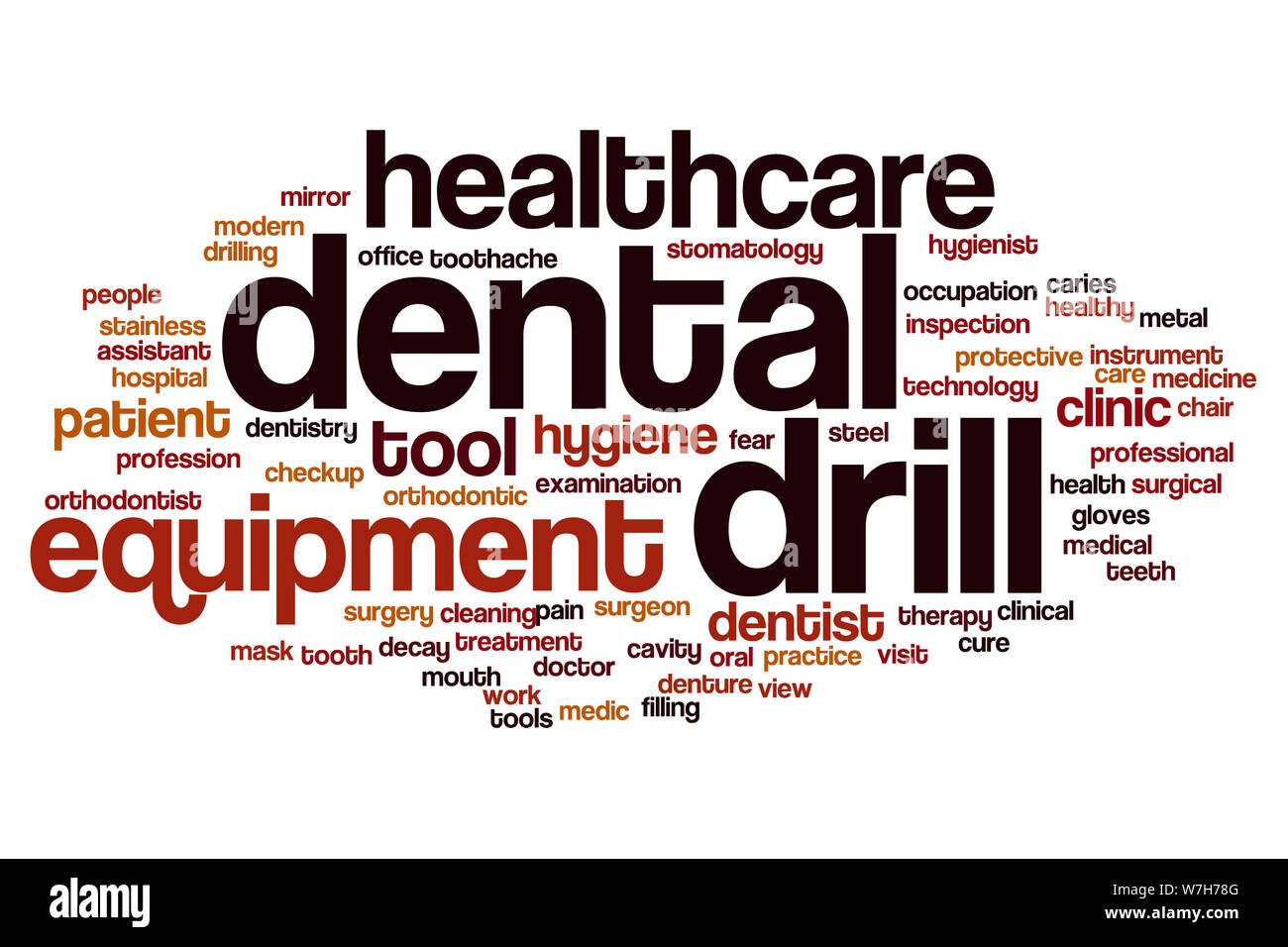 Dental drill word cloud concept Stock Photo