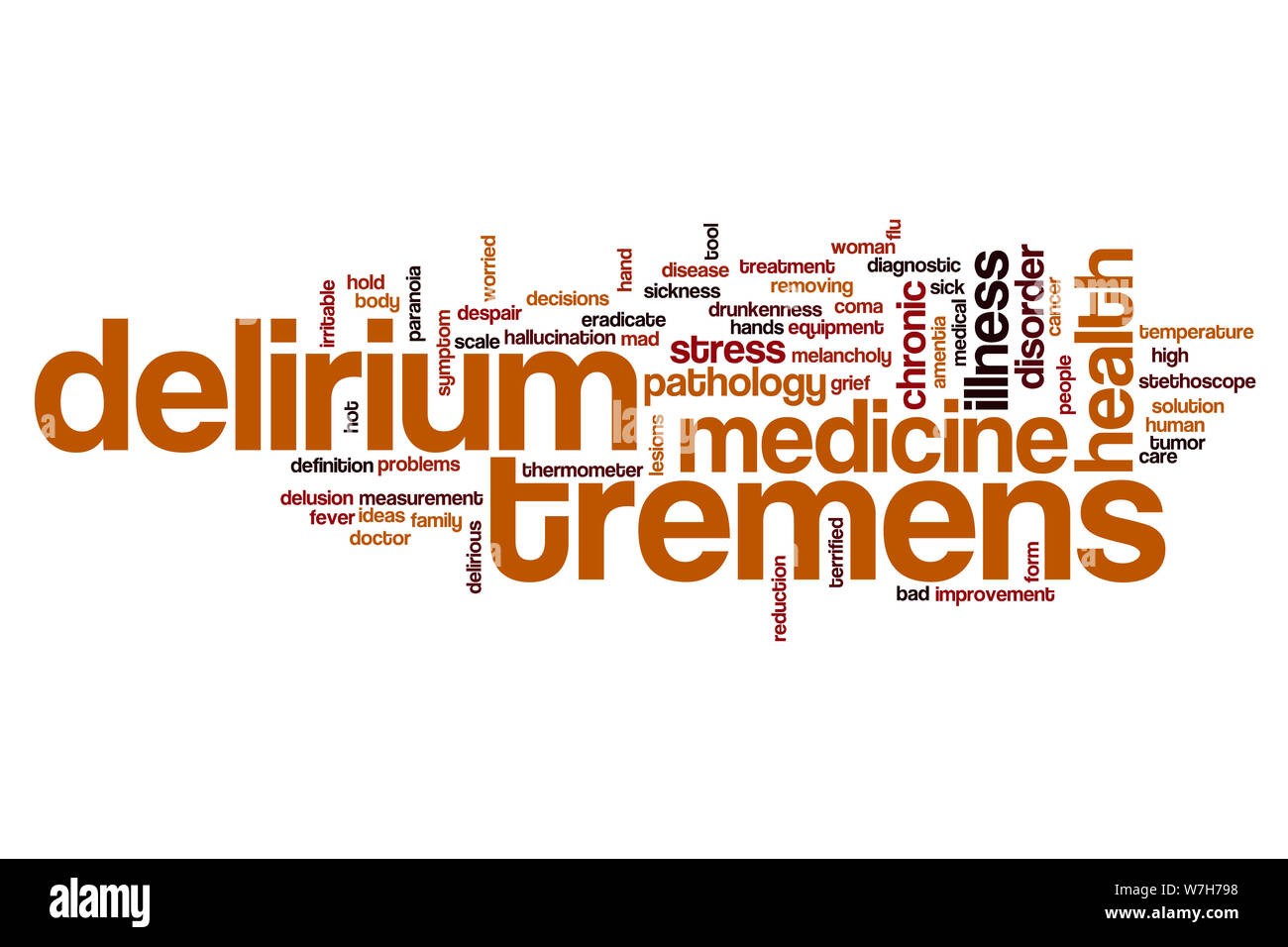 Delirium tremens word cloud concept Stock Photo