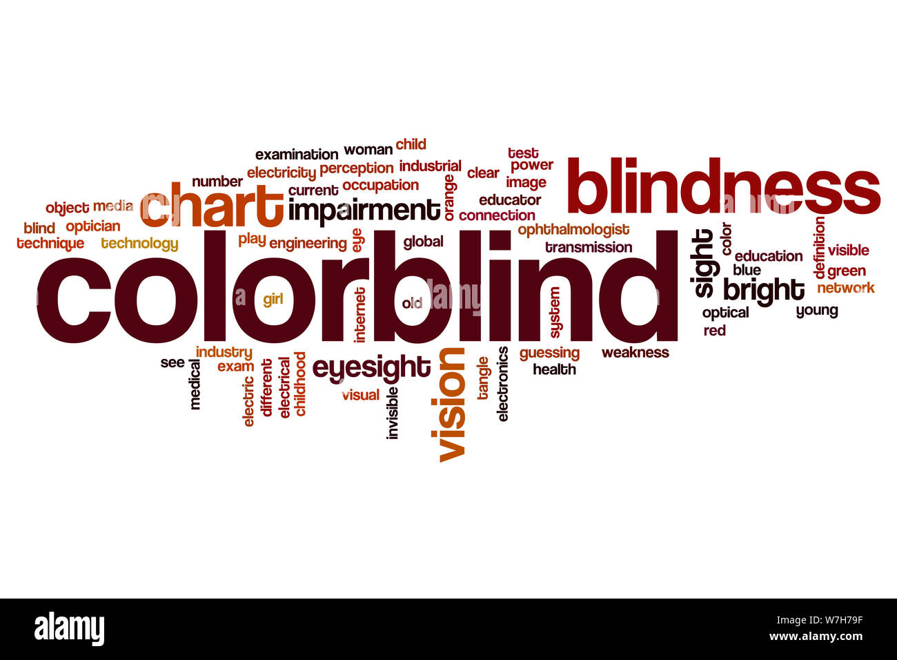 Colorblind word cloud concept Stock Photo