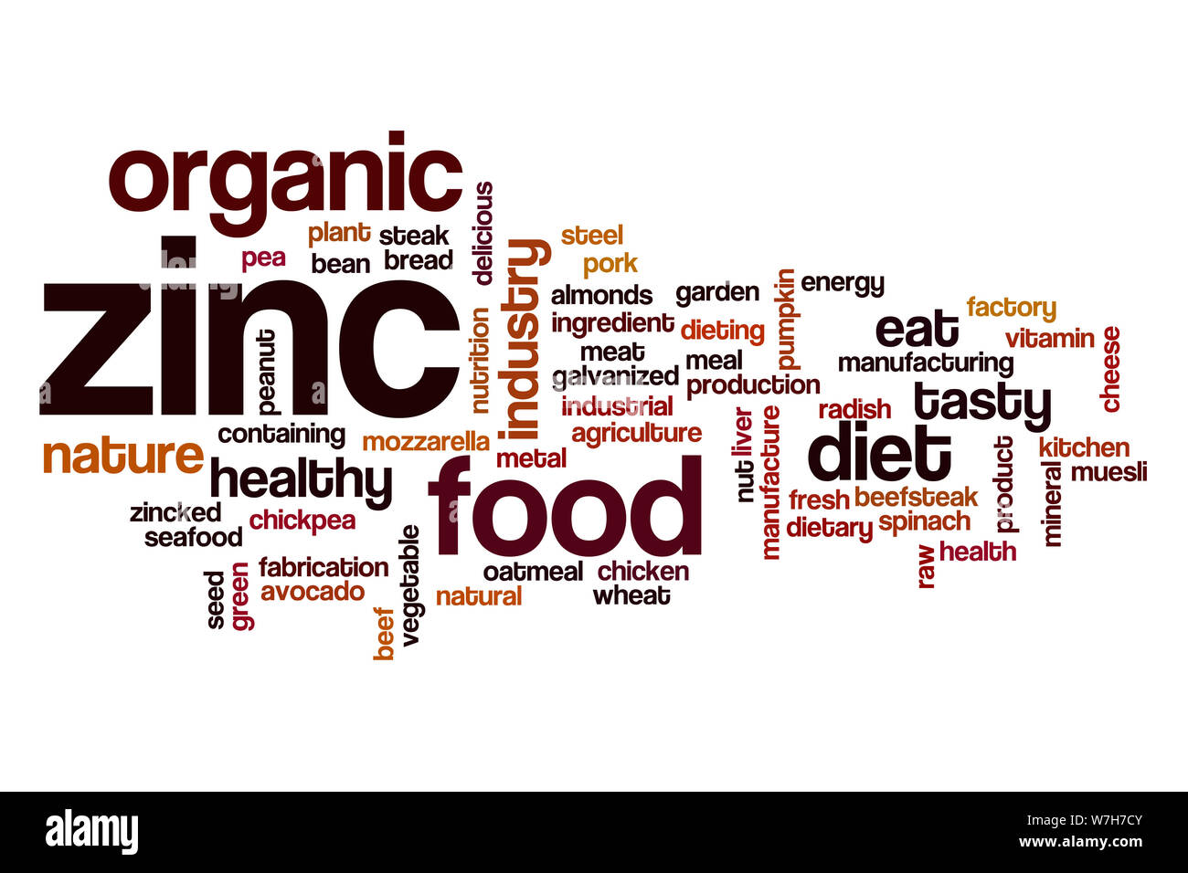 Zinc word cloud concept Stock Photo Alamy