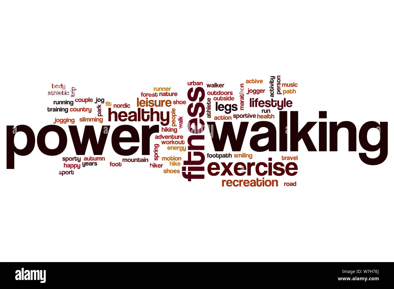 power-walking-word-cloud-concept-stock-photo-alamy