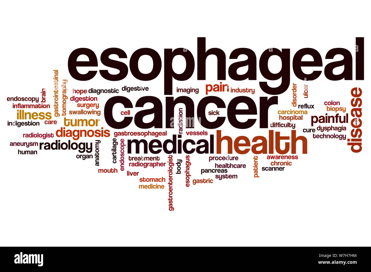 Esophageal cancer word cloud concept Stock Photo