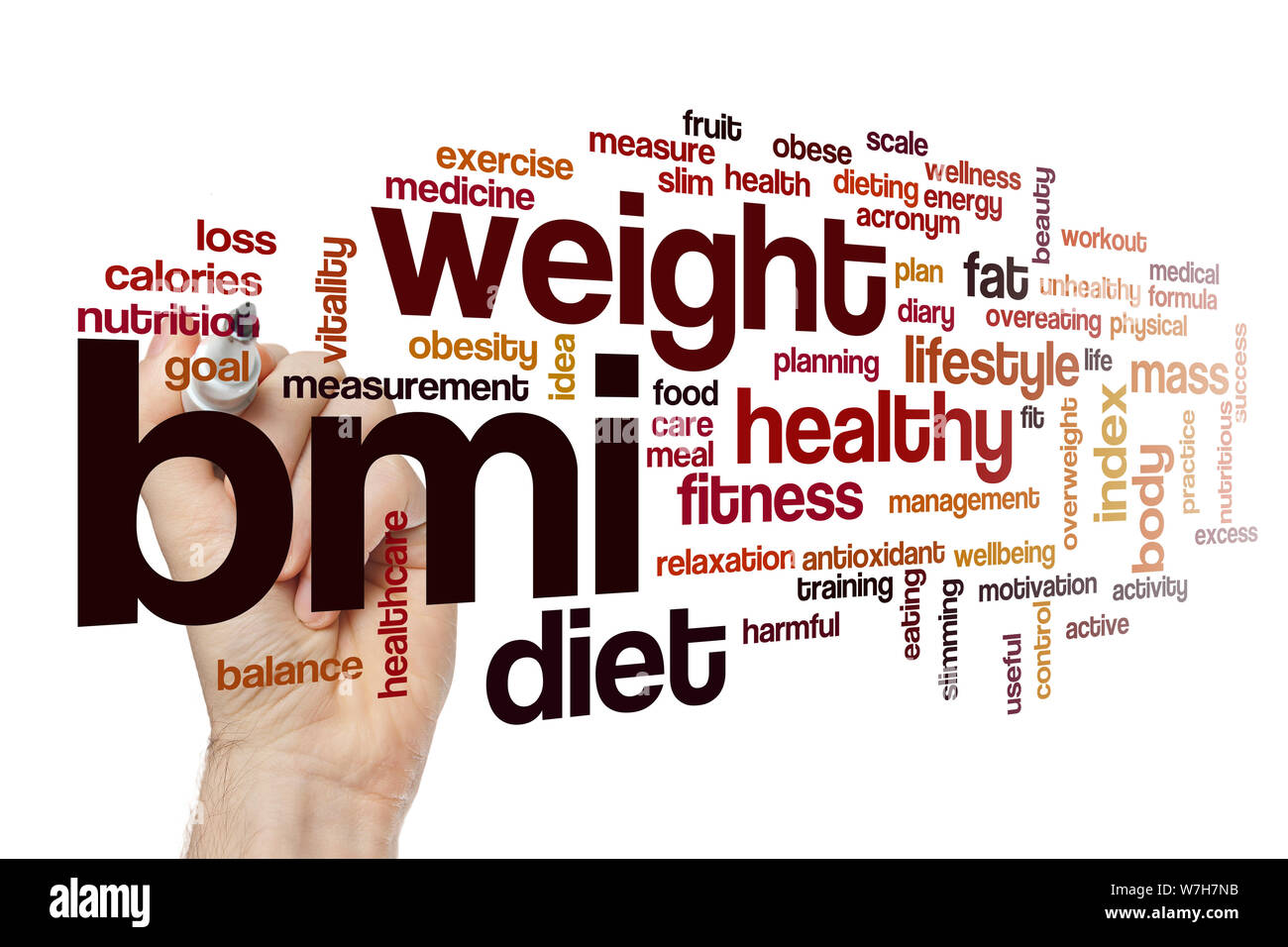 BMI word cloud concept Stock Photo