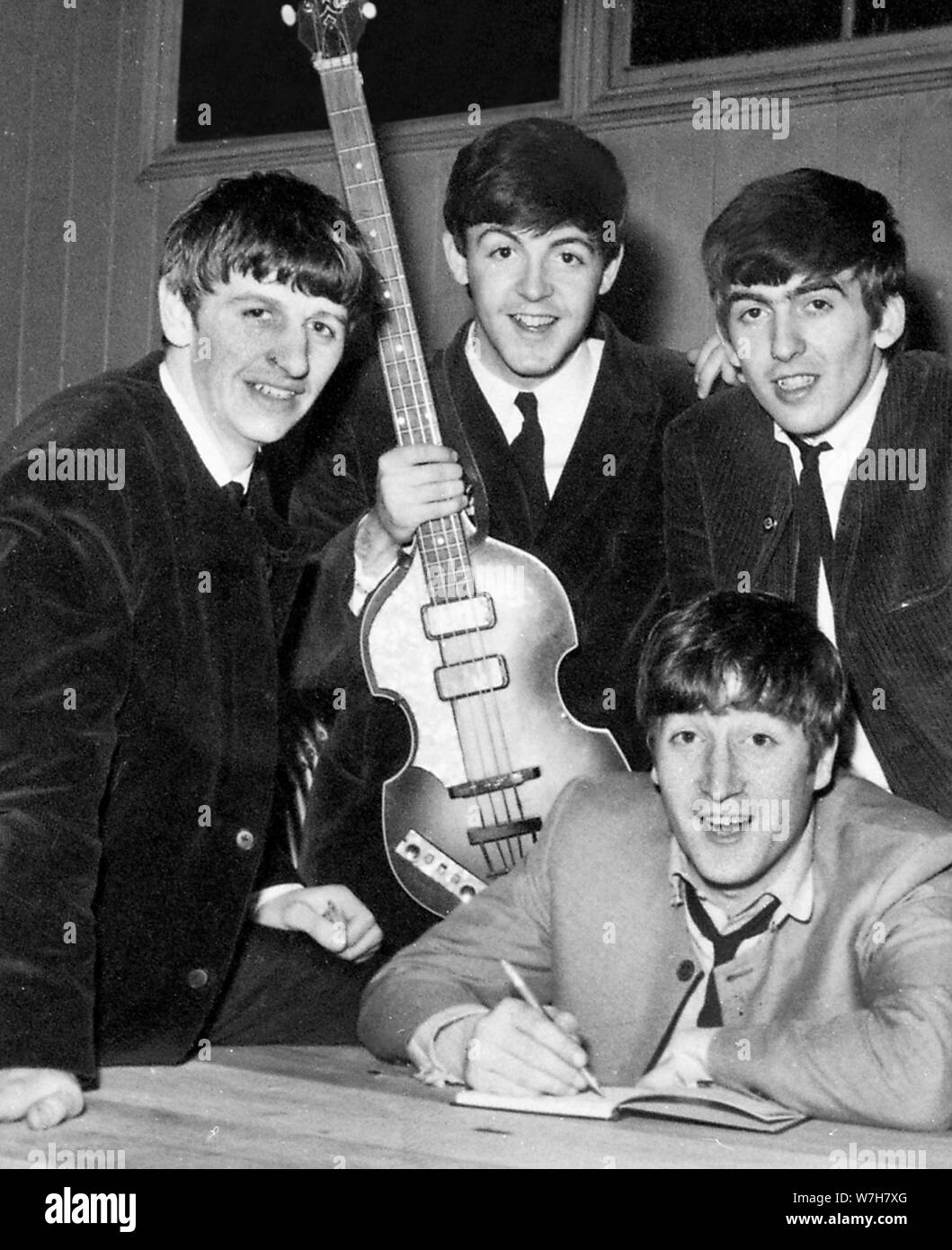The Beatles backstage in 1962 Ringo Starr, Paul McCartney, George Harrison and John Lennon. The Beatles 1960s 'The Beatles' "The Beatles" Stock Photo