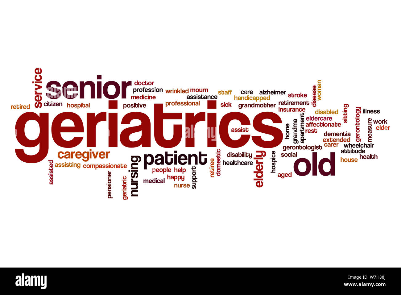 Geriatrics word cloud concept Stock Photo Alamy
