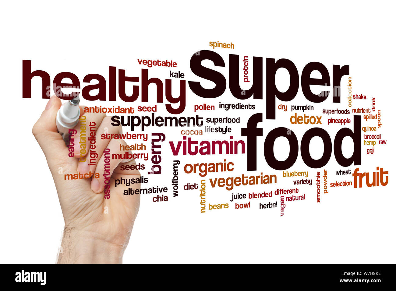 Super food word cloud concept Stock Photo