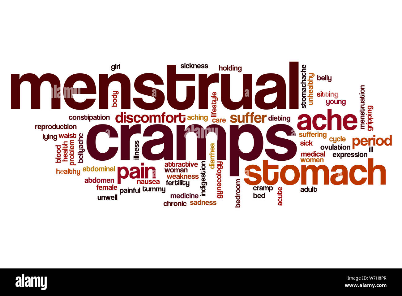 Menstrual cramps word cloud concept Stock Photo