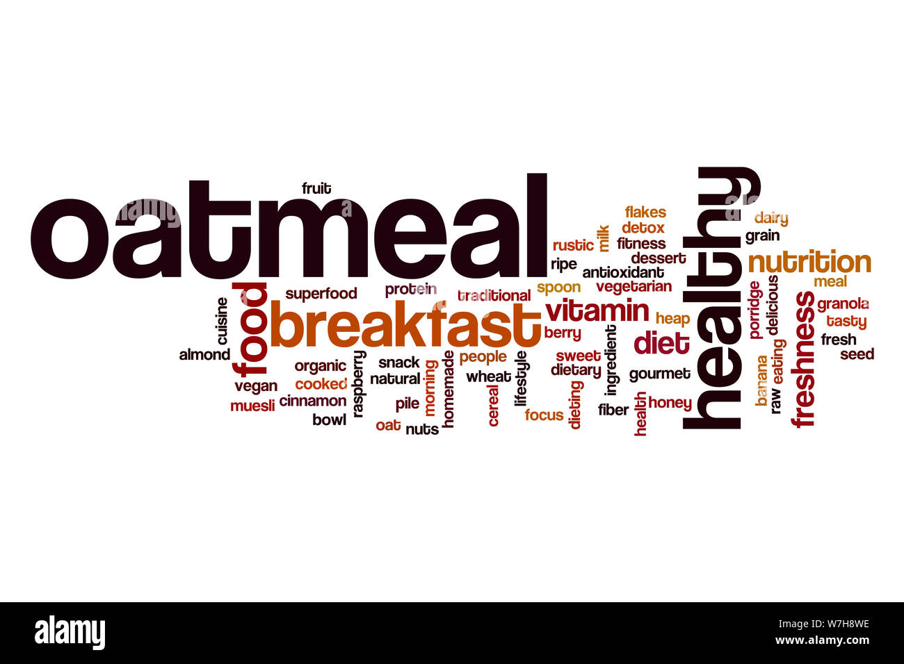 Oatmeal word cloud concept Stock Photo Alamy