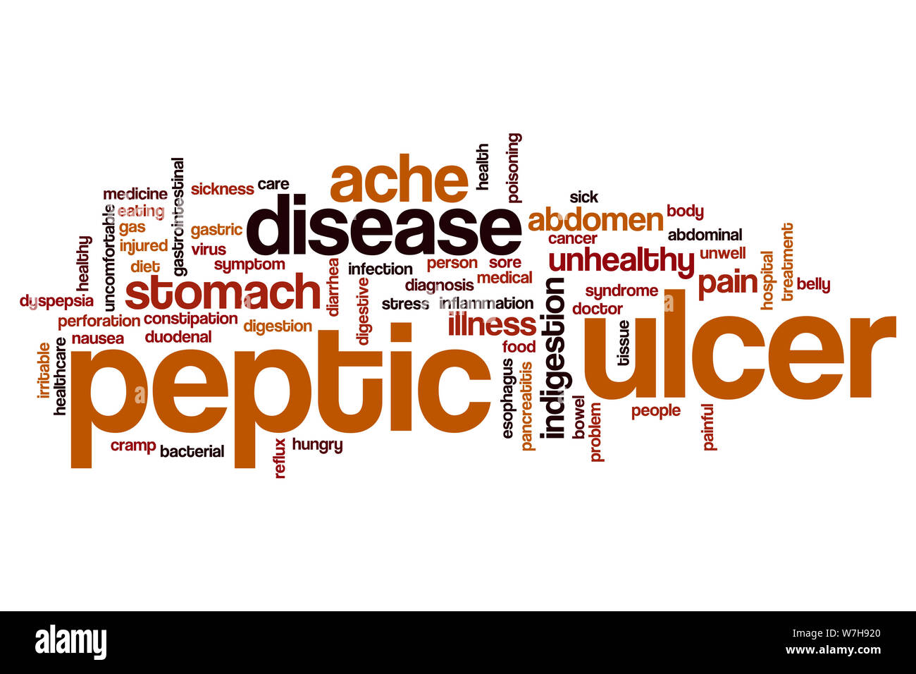 Peptic ulcer word cloud concept Stock Photo