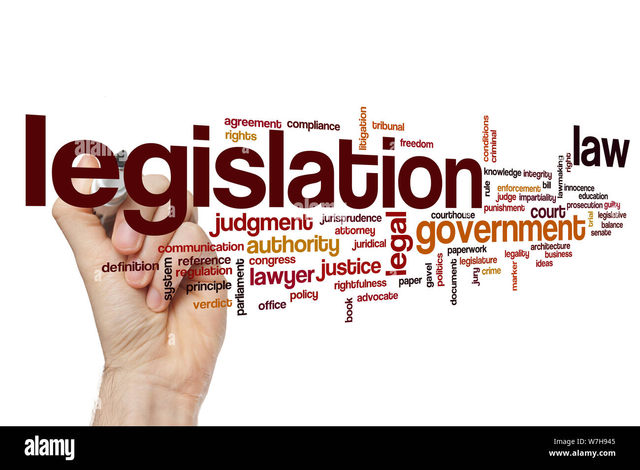 Legislation word cloud concept Stock Photo