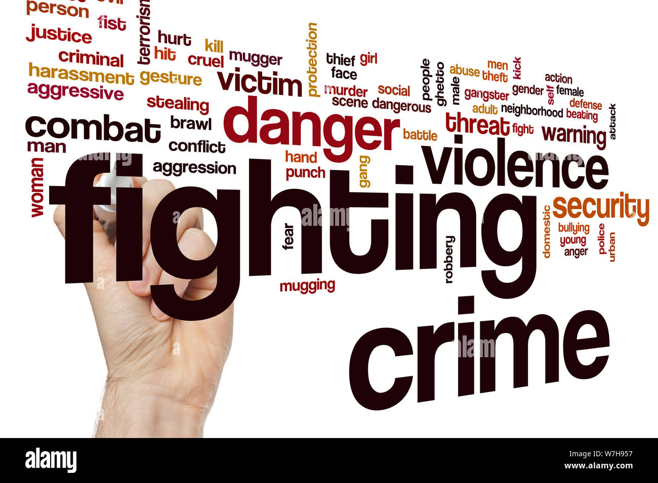 Fighting crime word cloud concept Stock Photo Alamy