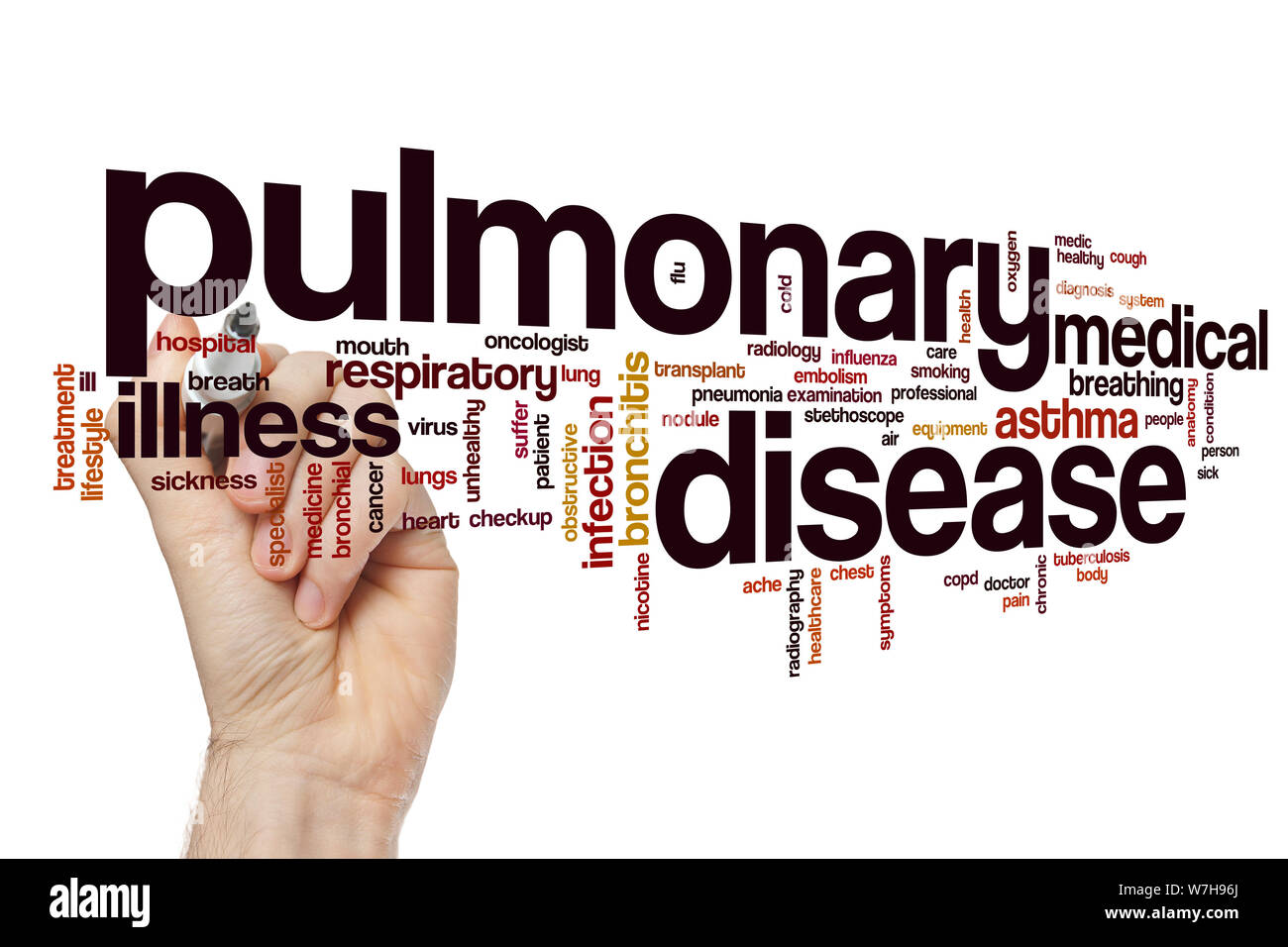 Pulmonary disease word cloud concept Stock Photo