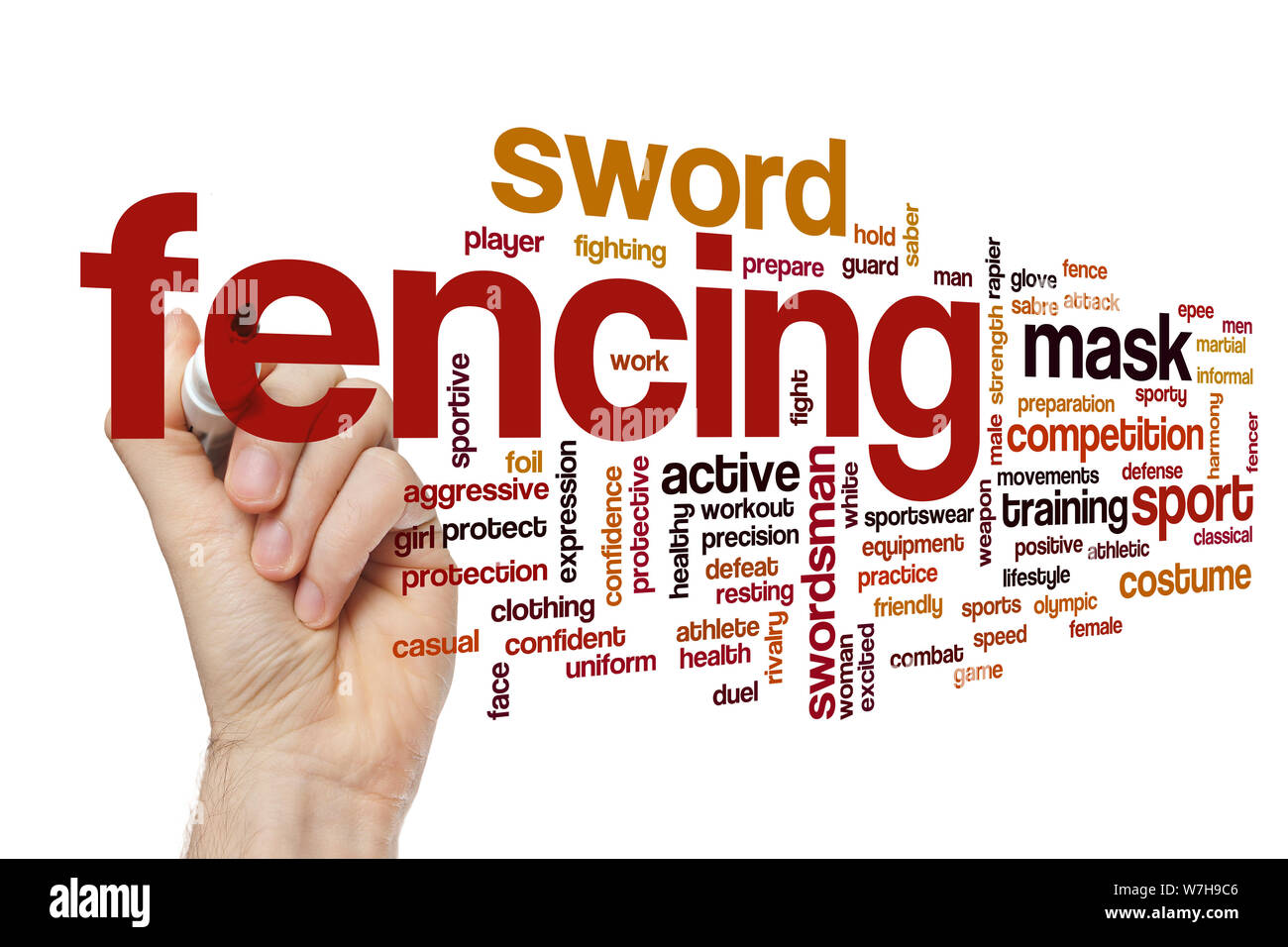 Fencing word cloud Stock Photo Alamy
