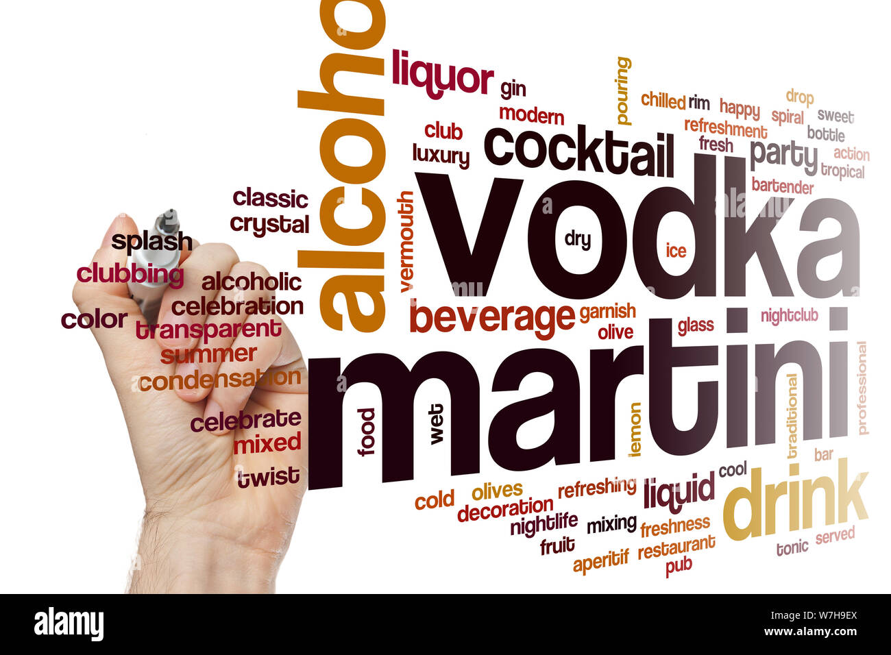 Vodka martini word cloud concept Stock Photo Alamy
