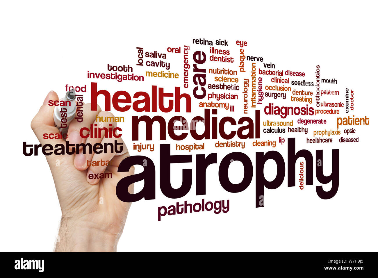 Atrophy word cloud concept Stock Photo