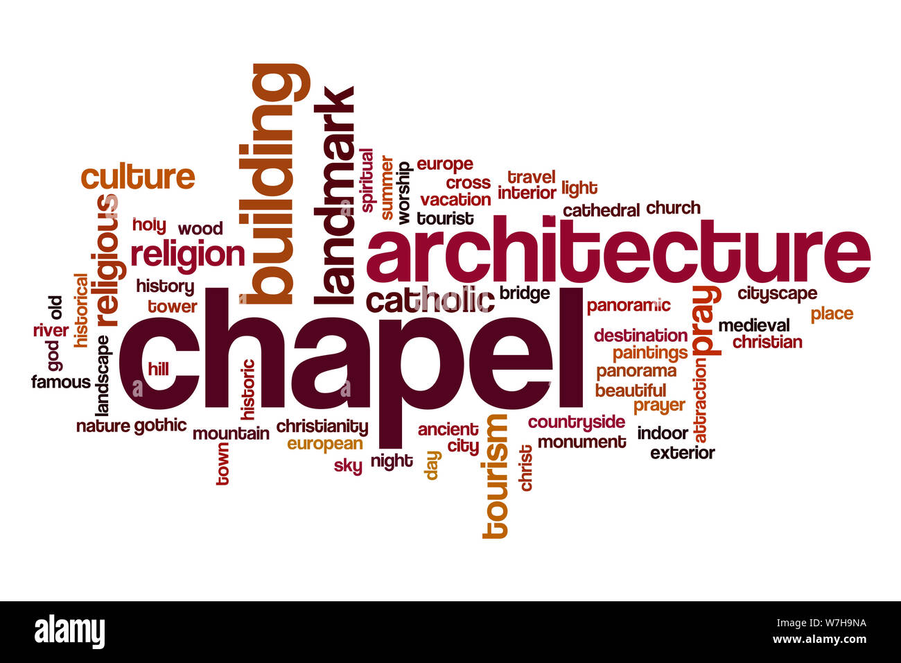 Chapel word cloud concept Stock Photo