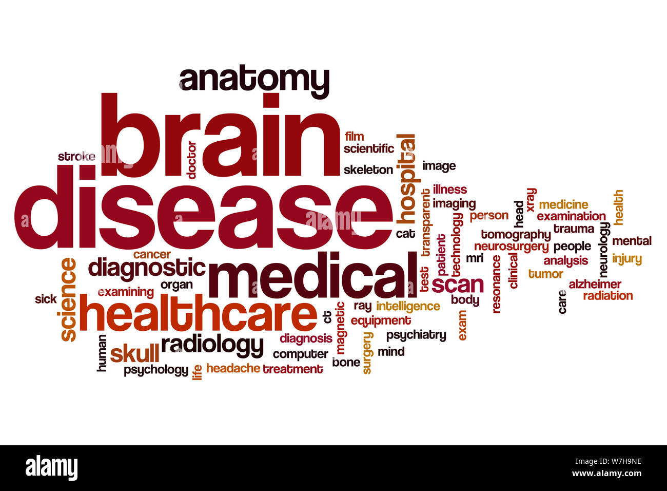 Brain disease word cloud concept Stock Photo