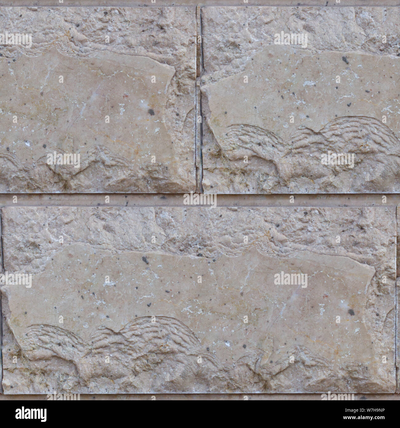 Abstract seamless photo pattern for designers or developers. Old natural stone masonry with fragments natural rhombus. Stock Photo