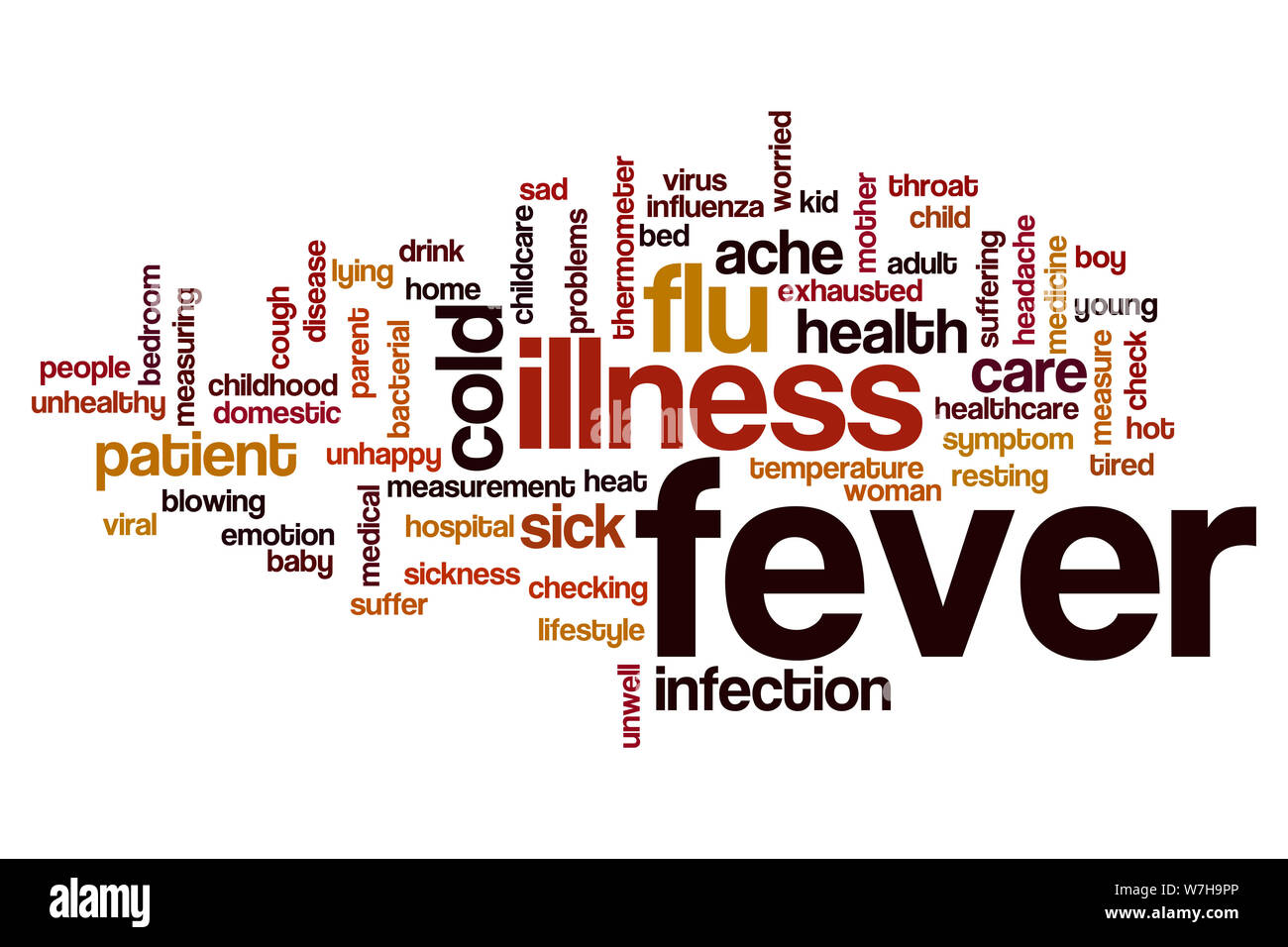 Fever word cloud concept Stock Photo