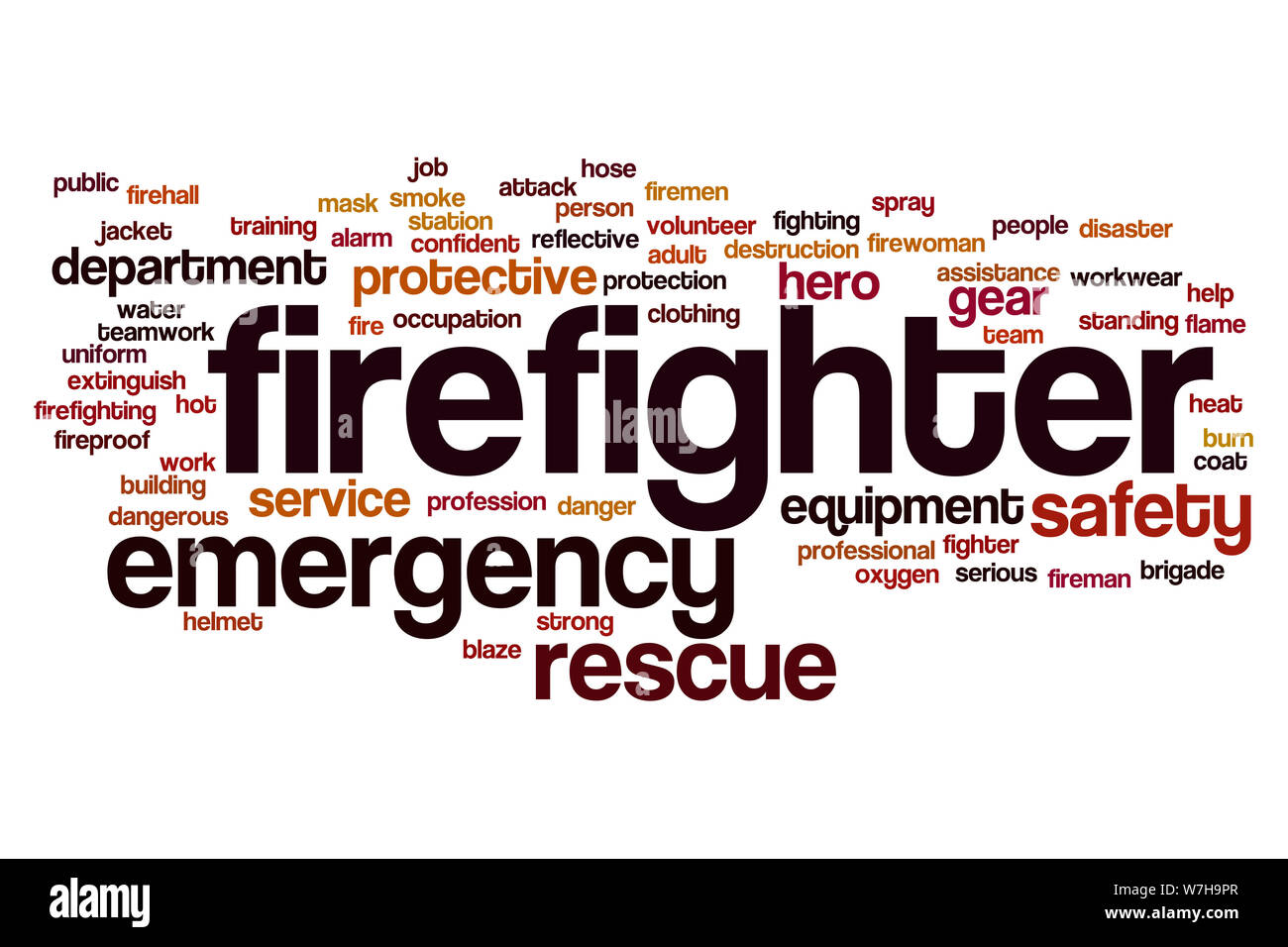 Firefighter word cloud concept Stock Photo Alamy