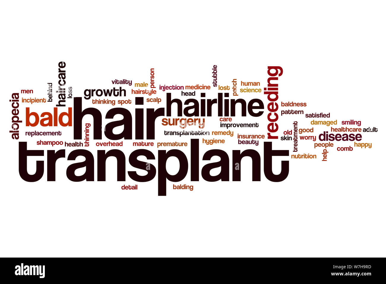 Hair transplant word cloud concept Stock Photo