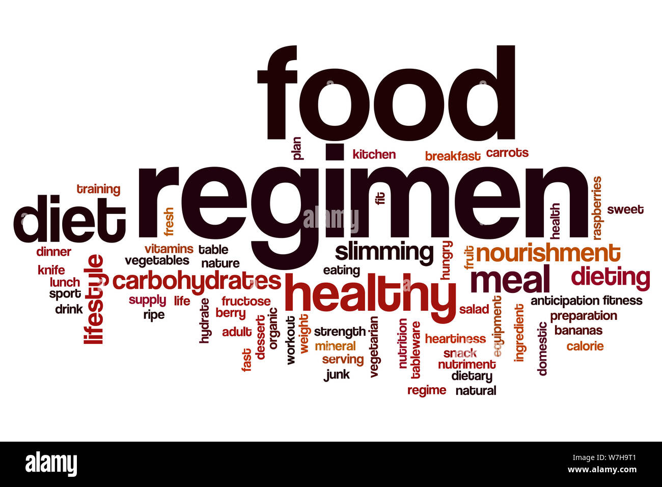 Food regimen word cloud concept Stock Photo