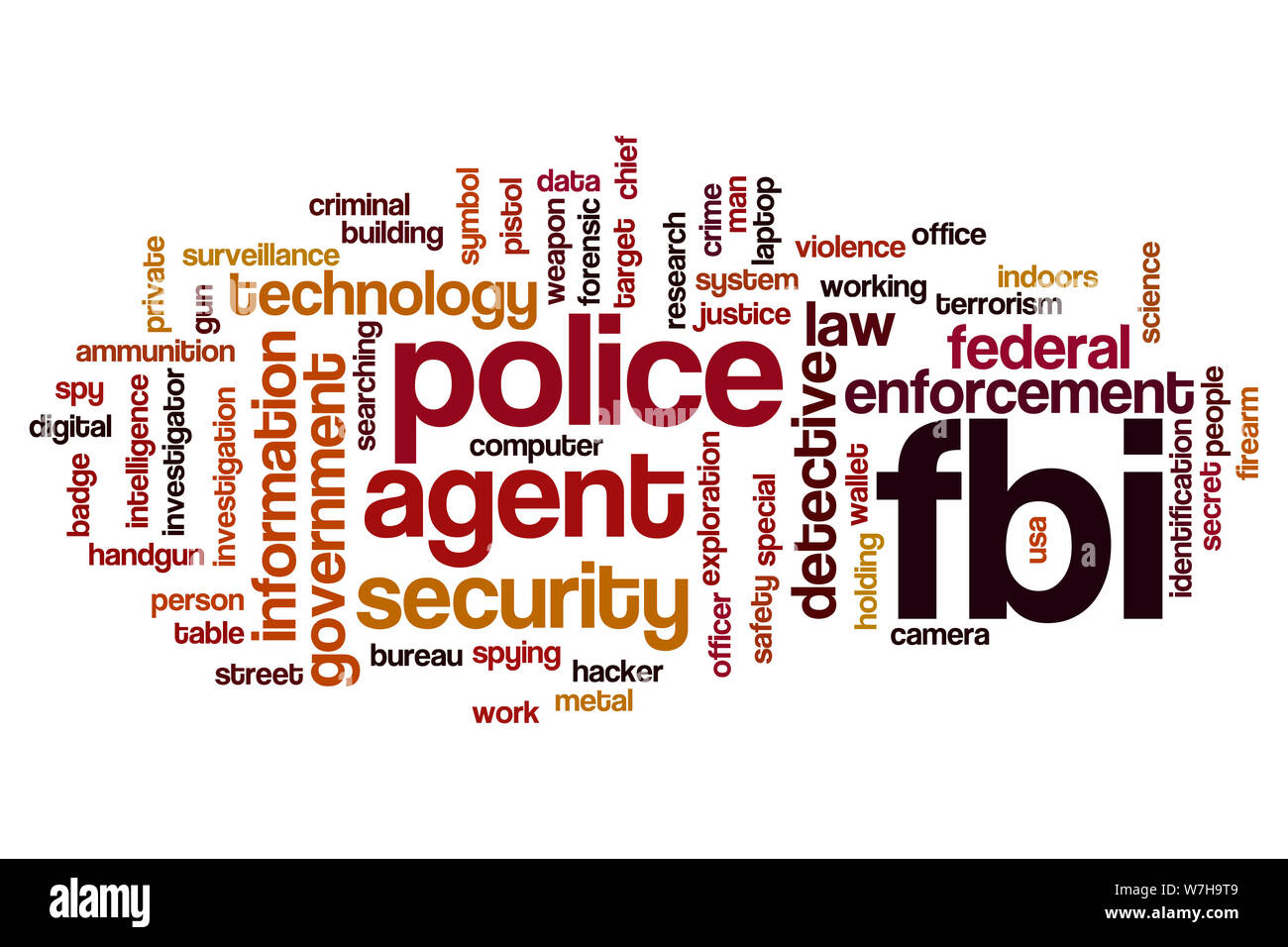 FBI word cloud concept Stock Photo