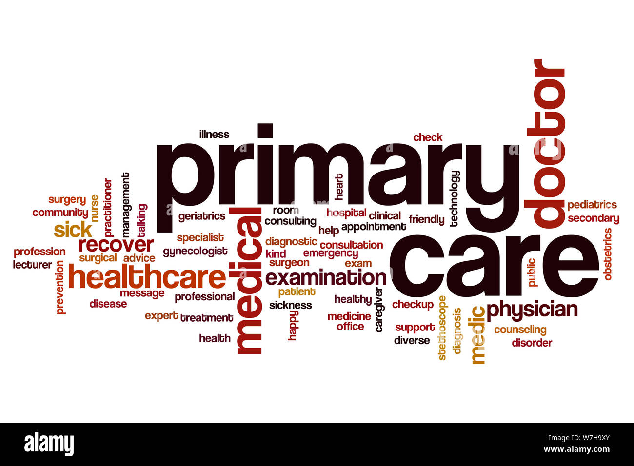Primary care word cloud concept Stock Photo