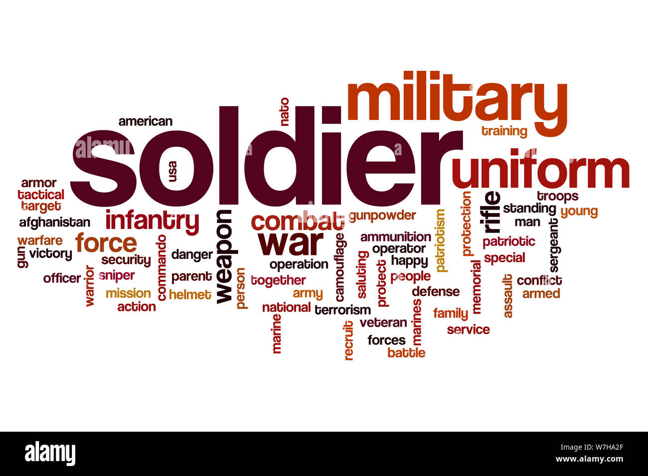 Soldier word cloud concept Stock Photo