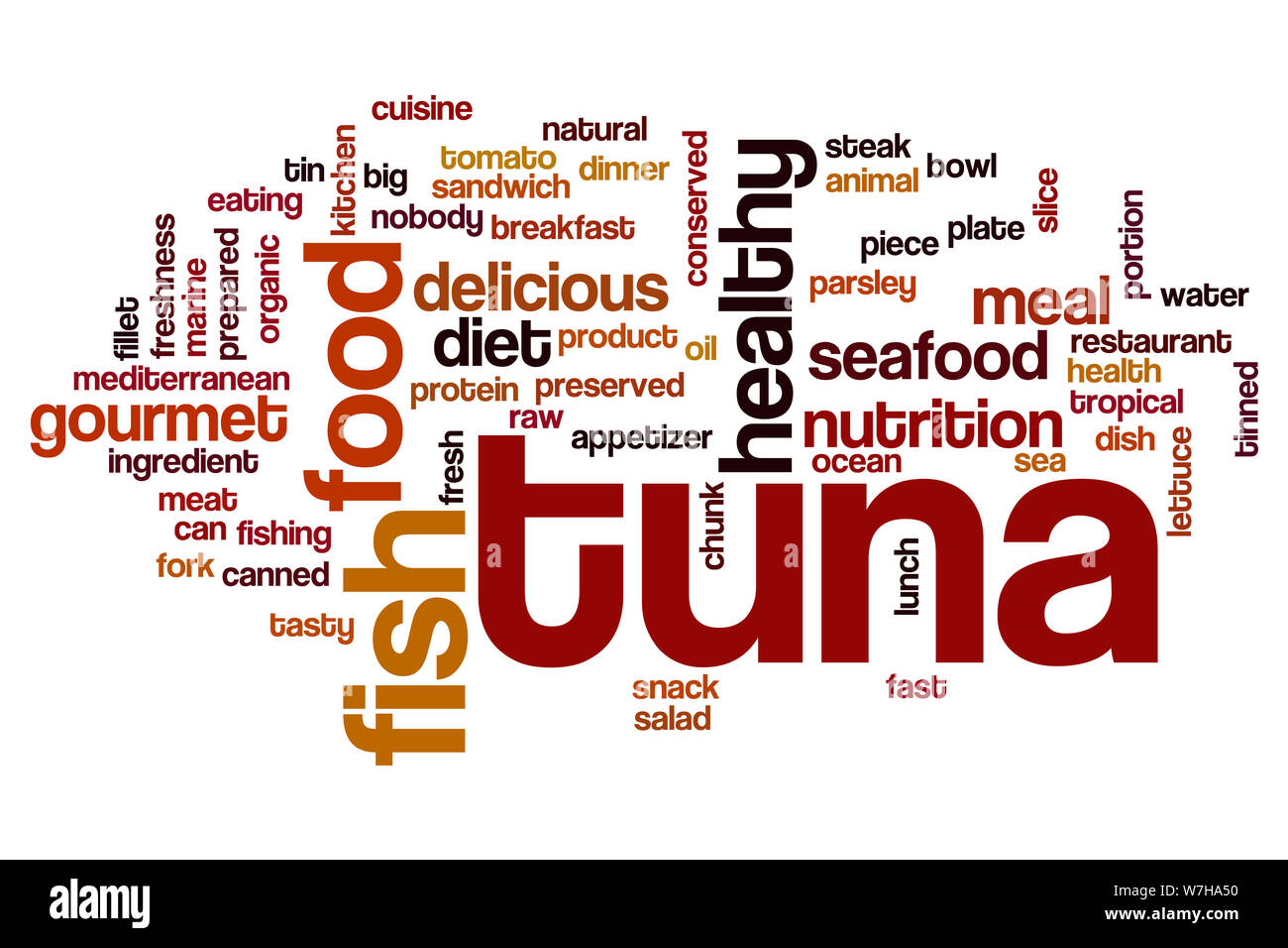 Tuna word cloud concept Stock Photo Alamy