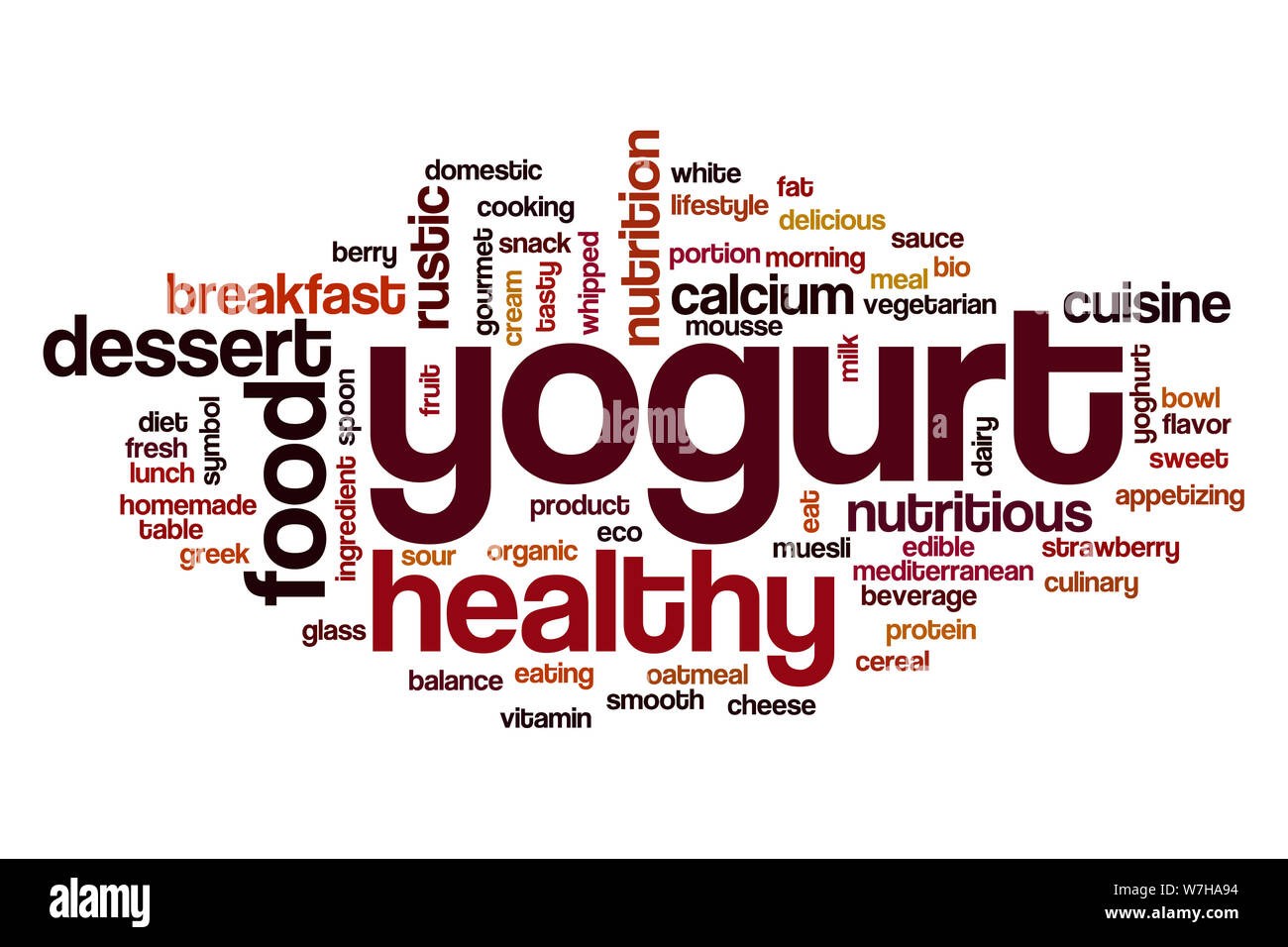 Yogurt word cloud concept Stock Photo Alamy