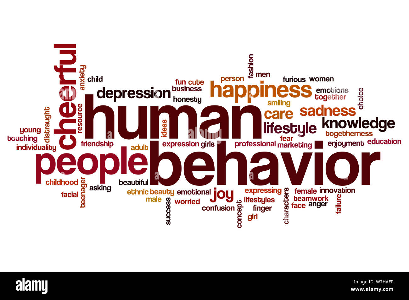 Human behavior word cloud concept Stock Photo