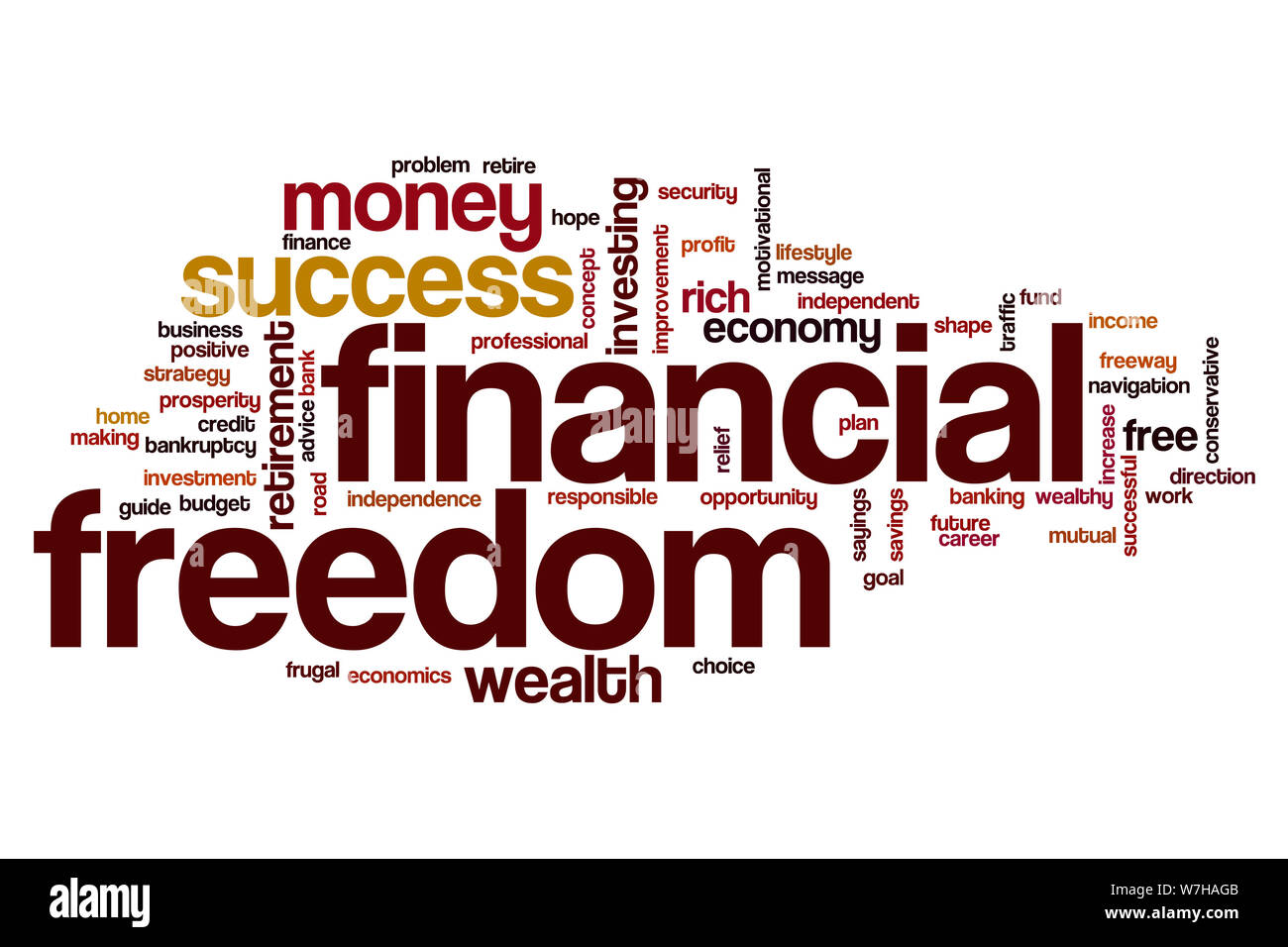 Financial freedom word cloud concept Stock Photo - Alamy