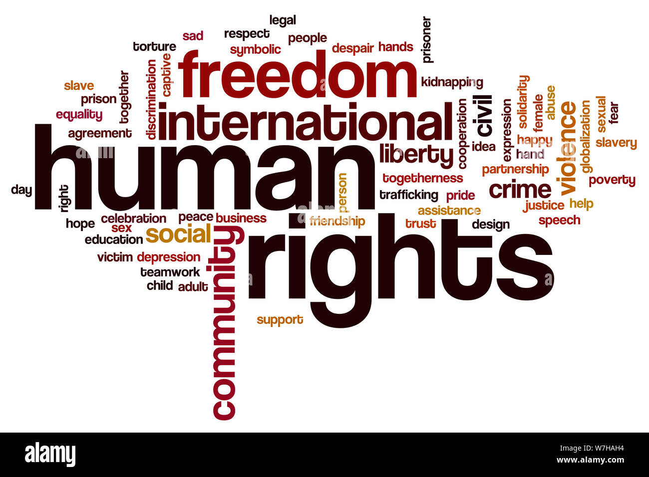 Human rights word cloud concept Stock Photo