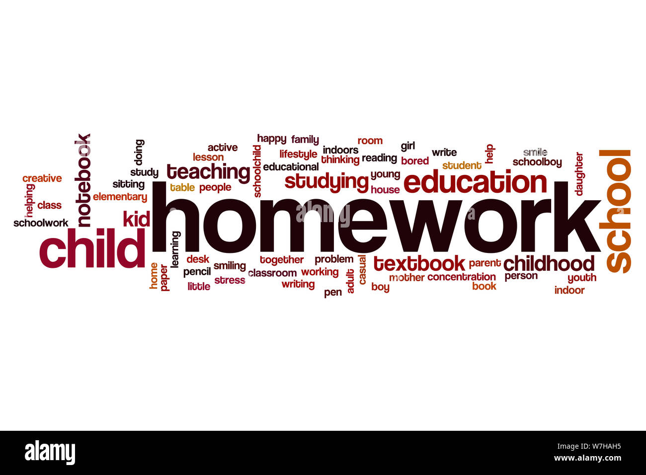 Homework word cloud concept Stock Photo