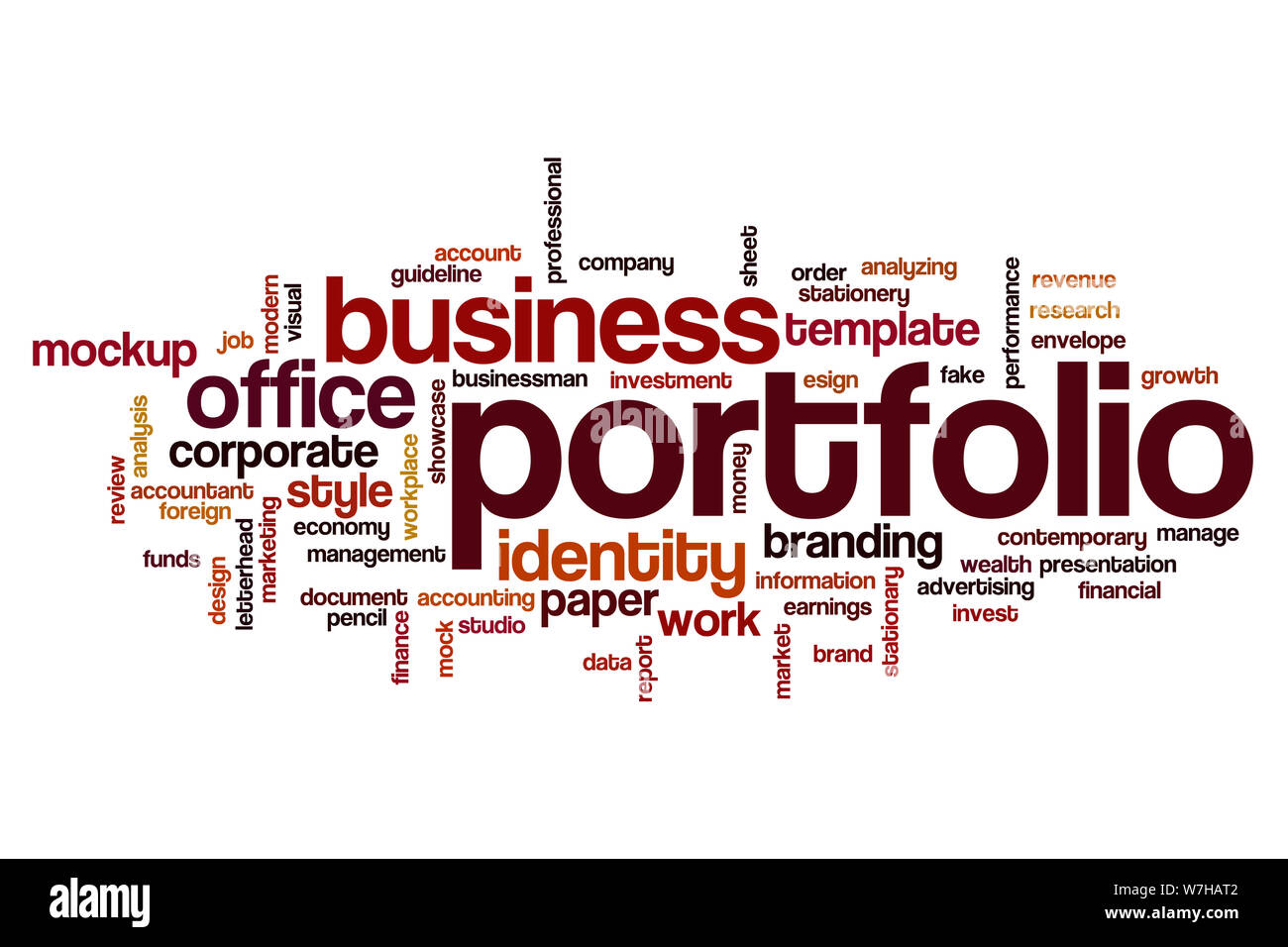 Portfolio word cloud concept Stock Photo Alamy