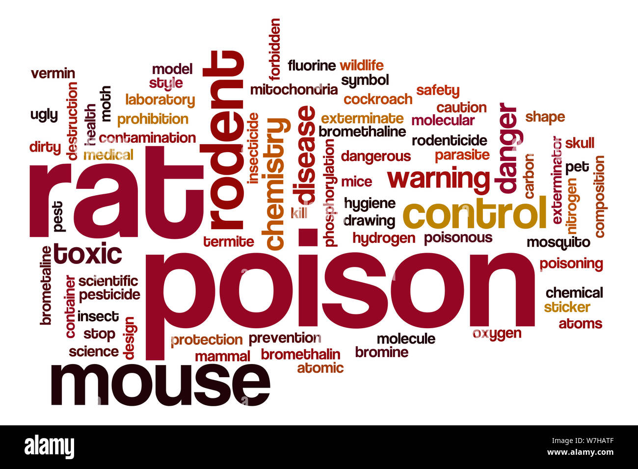 Rat poison word cloud concept Stock Photo
