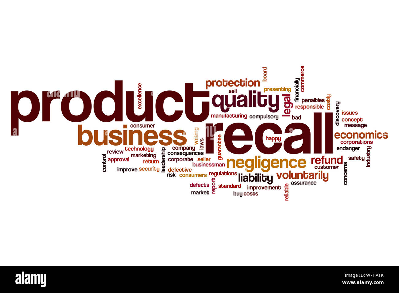 Product recall word cloud concept Stock Photo
