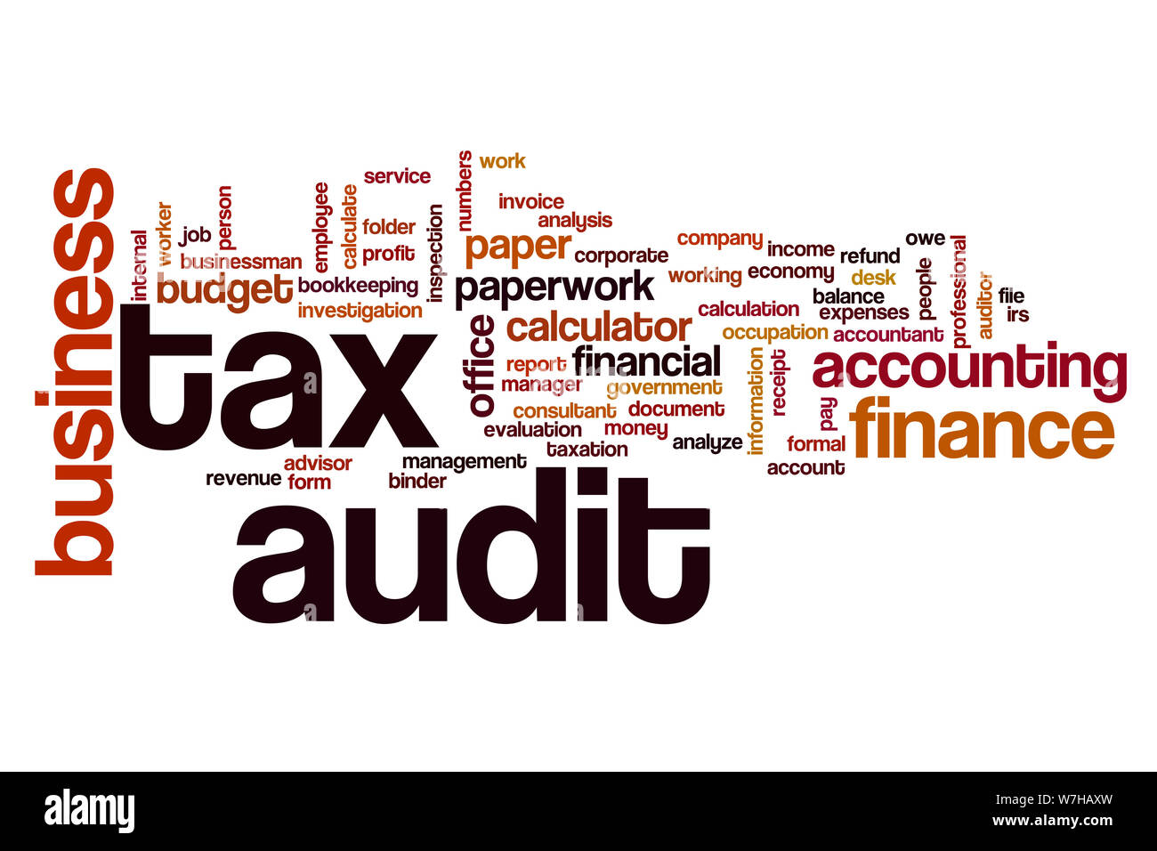 Tax audit word cloud concept Stock Photo Alamy
