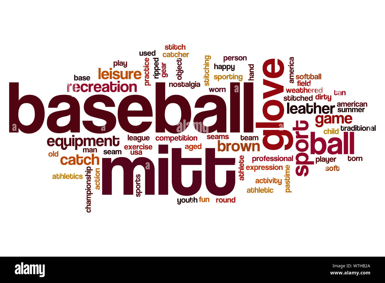 Baseball mitt word cloud concept Stock Photo Alamy