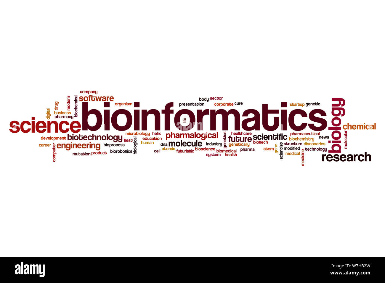 Bioinformatics word cloud concept Stock Photo - Alamy