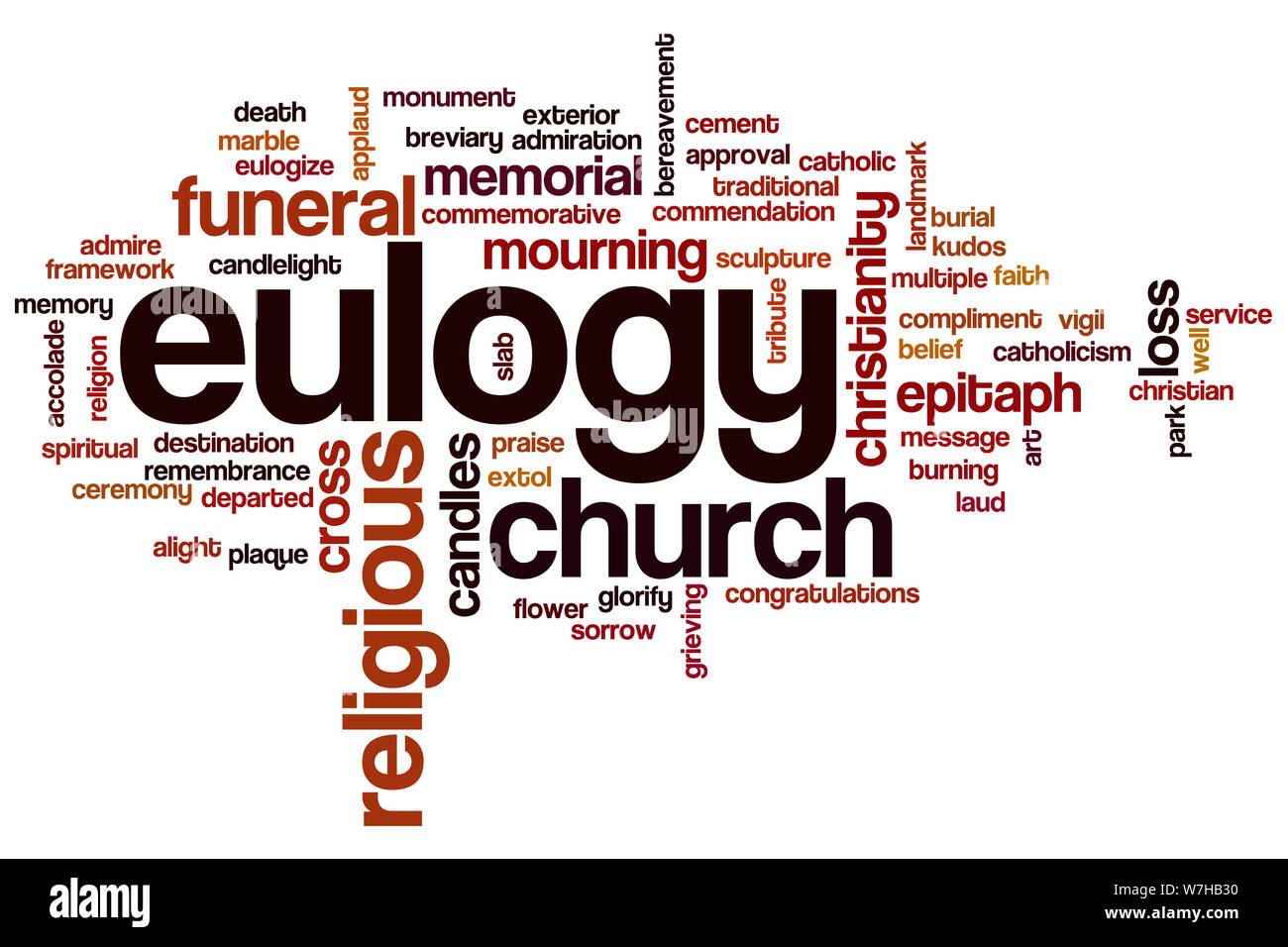 Eulogy word cloud concept Stock Photo