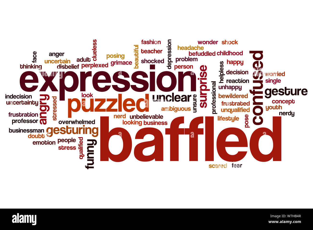 Baffled word cloud concept Stock Photo Alamy