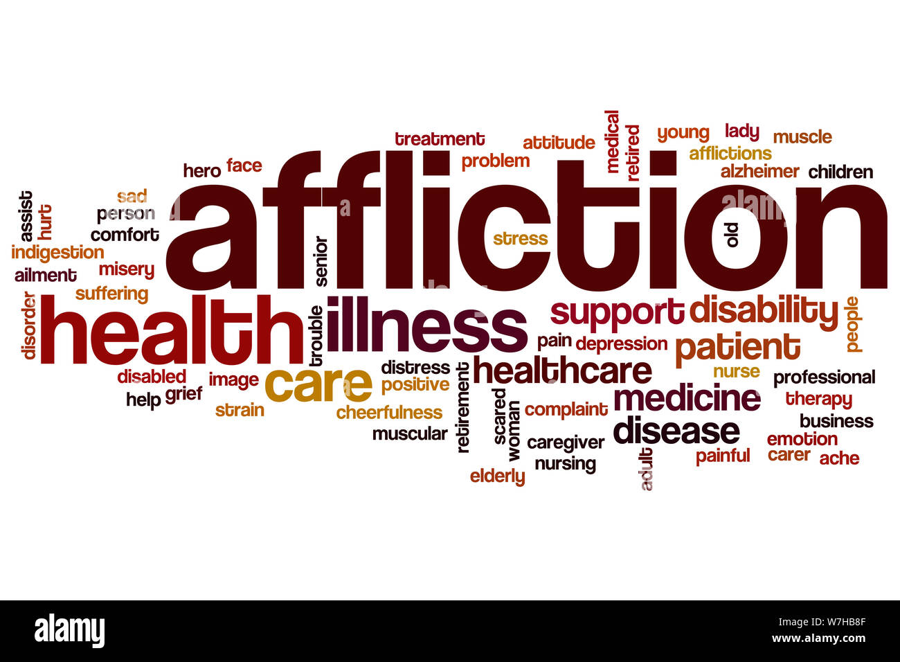 Affliction word cloud concept Stock Photo