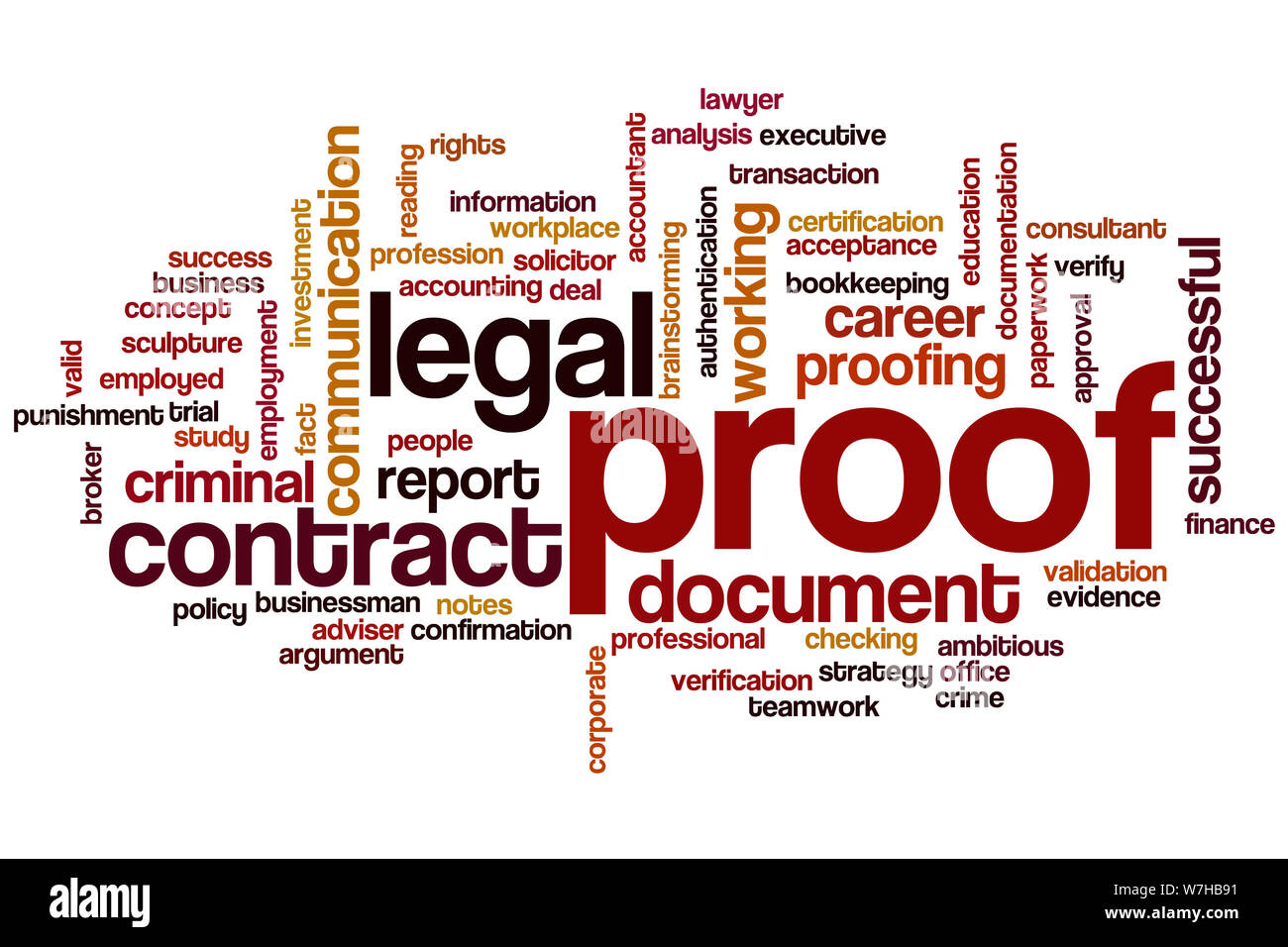 Proof word cloud concept Stock Photo