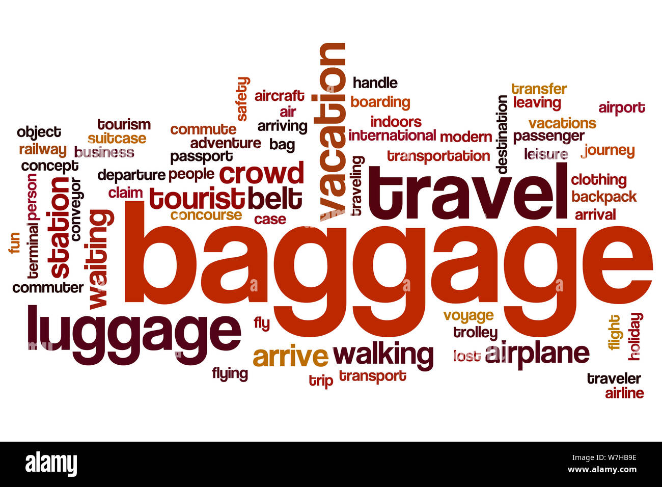 Baggage word cloud concept Stock Photo Alamy