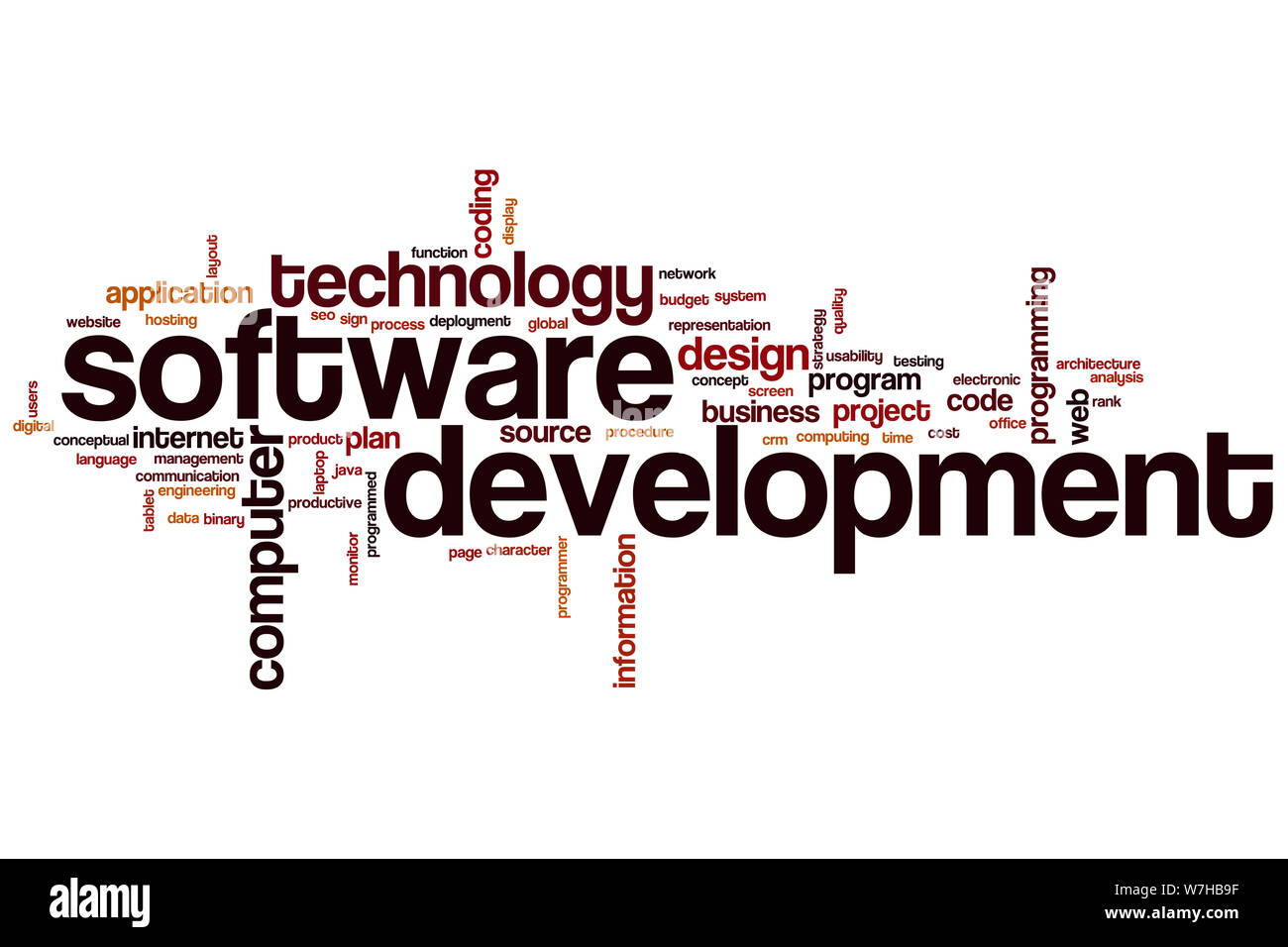 Software development word cloud concept Stock Photo