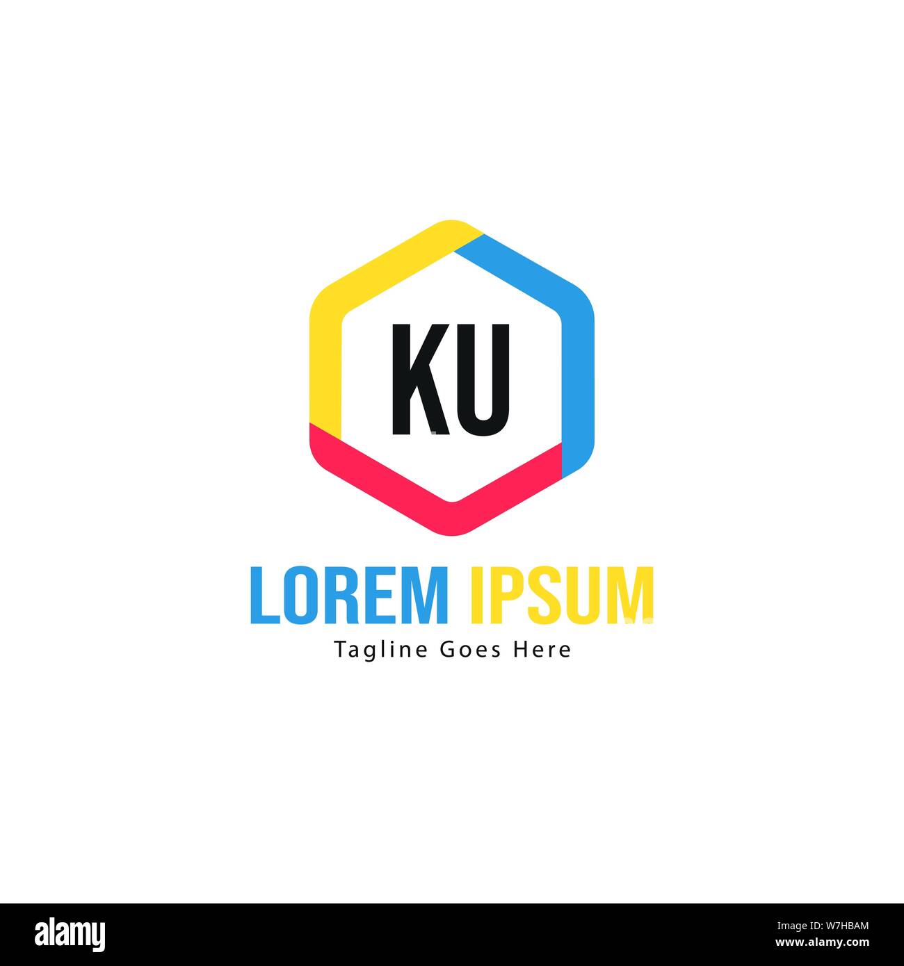 Initial KU logo template with modern frame. Minimalist KU letter logo ...