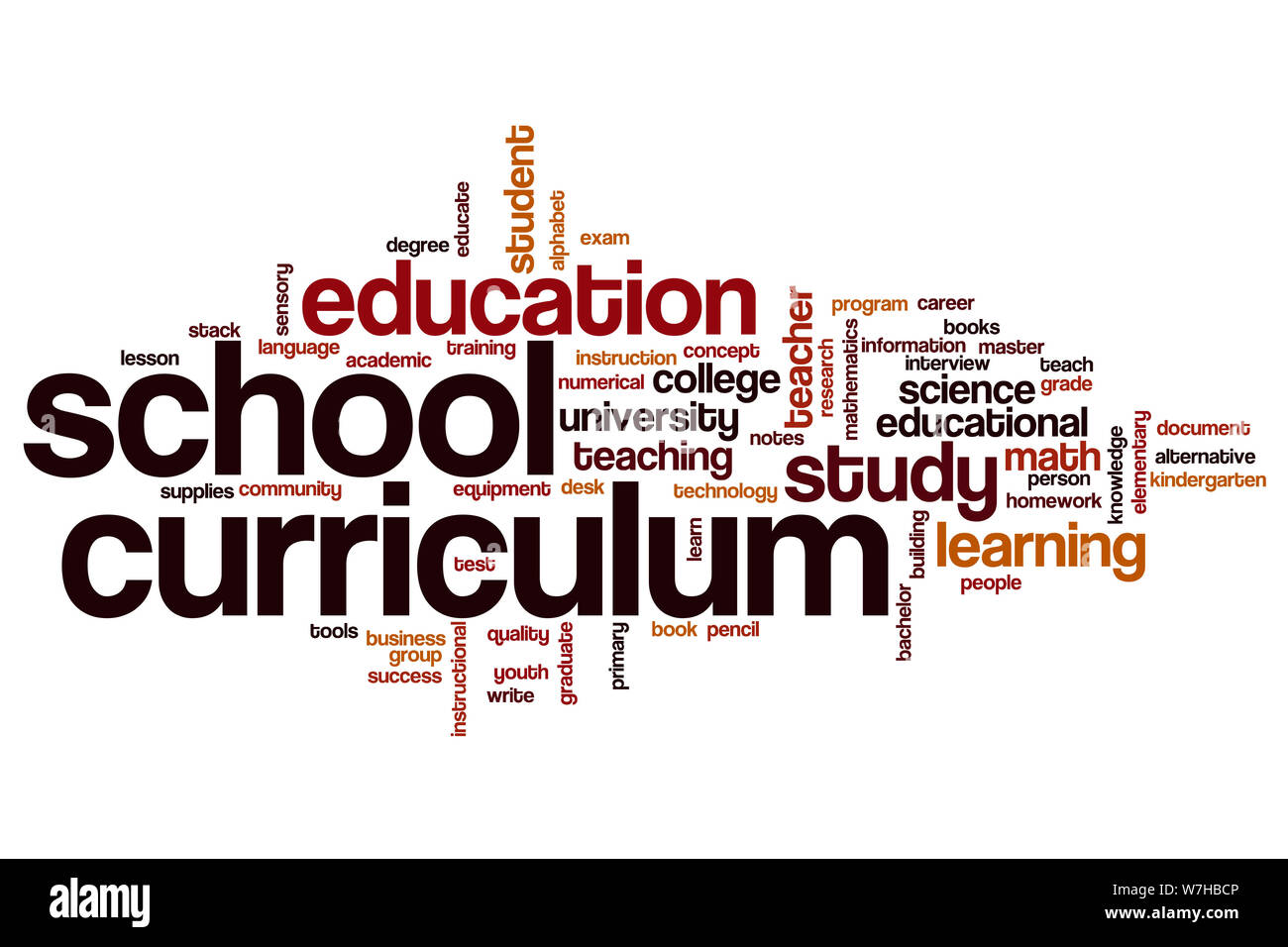 School curriculum word cloud concept Stock Photo Alamy